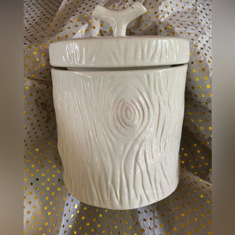 Vintage Classic Ceramic Tree Trunk Cookie Jar with Seal